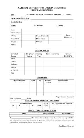 Assistant Professor (English) @ NUML University, Hyderabad Campus