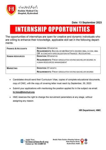 Internship in Human Resources Department