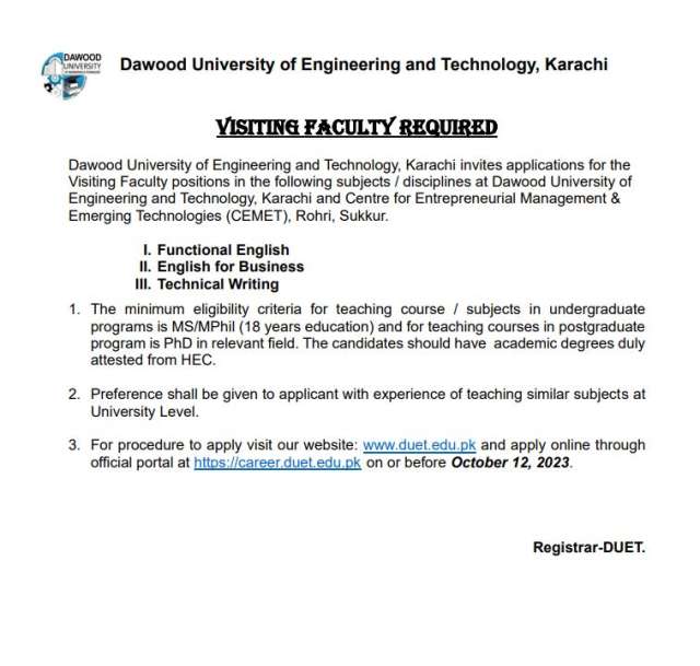 Visiting Faculty Positions