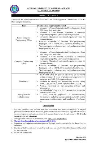 Senior Computer Programming Officer