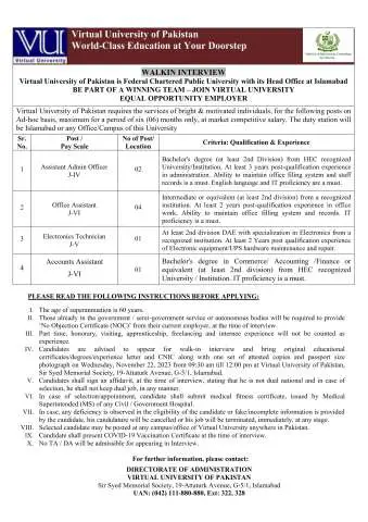 Assistant Admin Officer (J-IV)