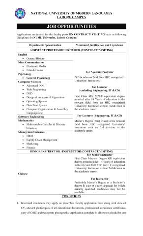 Senior Instructor / Instructor (Chinese)