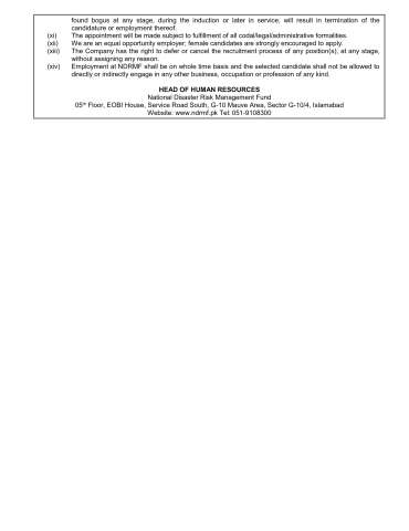 Assistant Manager – Internal Audit @ National Disaster Risk Management Fund (NDRMF)