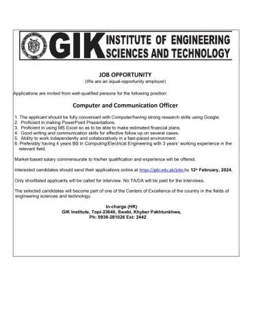 Computer and Communication Officer