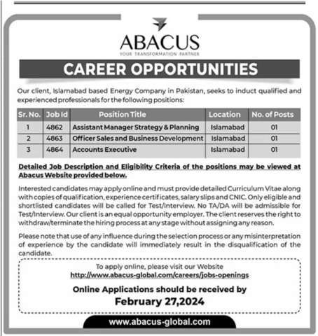 Assistant Manager Strategy & Planning