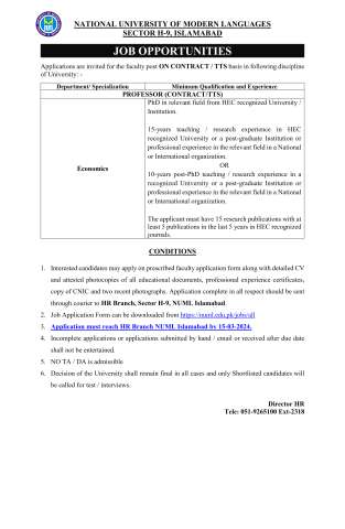 Professor (Economics)