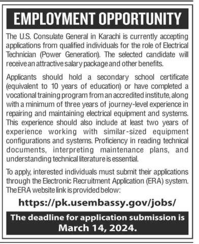 Electrical Technician Power Generation