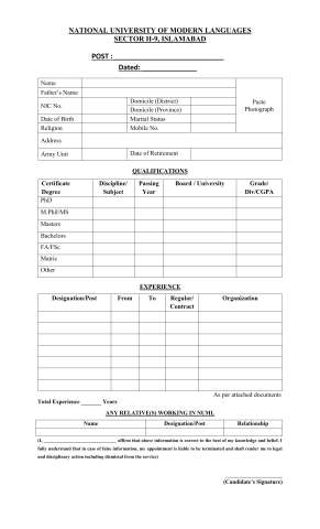 Labour Supervisor @ NUML Main Campus Islamabad