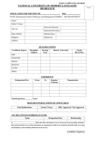 Research Assistant @ NUML Main Campus Islamabad