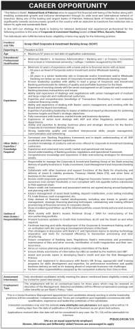 Job Opportunity At National Bank Of Pakistan NBP