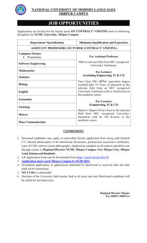 Lecturer (Statistics)