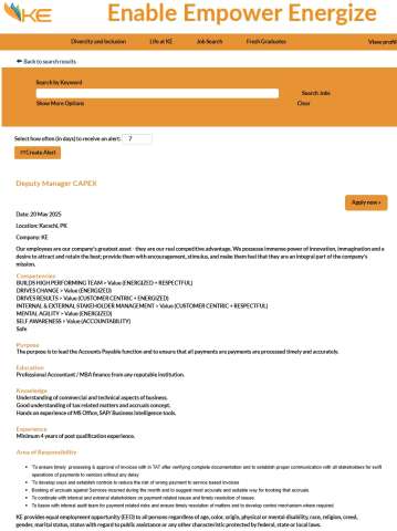 Deputy Manager CAPEX