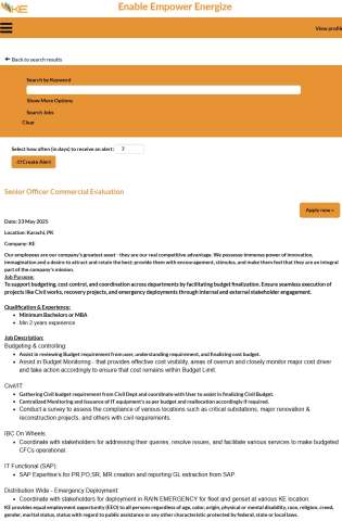 Senior Officer Commercial Evaluation