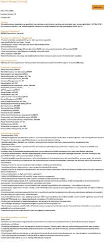 Deputy Manager Electrical