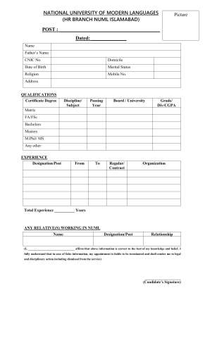 Generator Operator (Regular / BPS-03) @ NUML Main Campus Islamabad