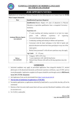 Assistant Director Sports